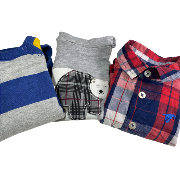 Three Boys Bundle 0-9 Month Baby Gap, First Impressions, & Wrangler Shirt - Picture 1 of 10